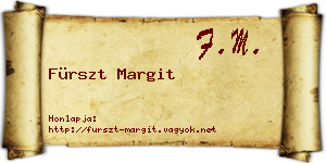 Fürszt Margit névjegykártya
