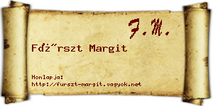 Fürszt Margit névjegykártya